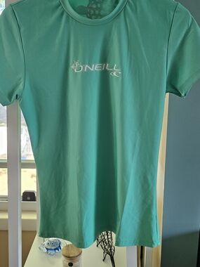 O'Neill Teal Short Sleeve Logo Rash guard